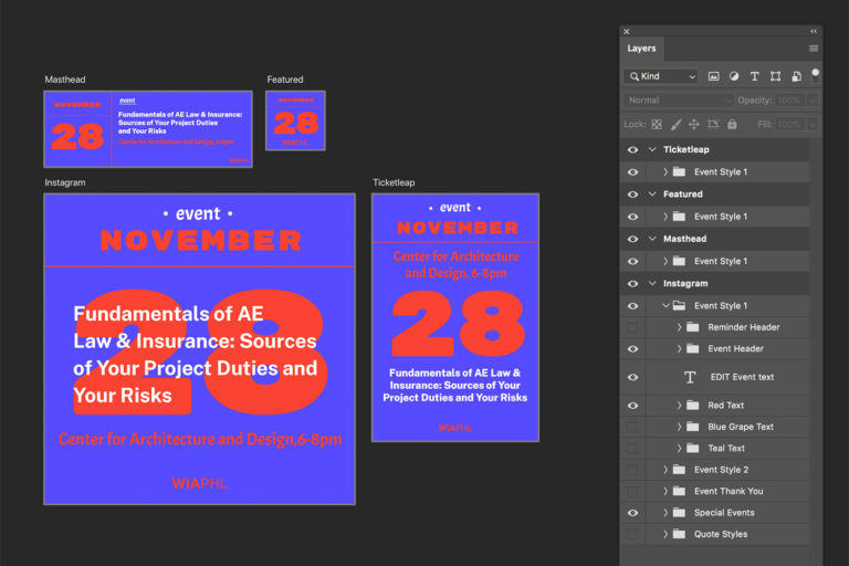 Photoshop Event artboard