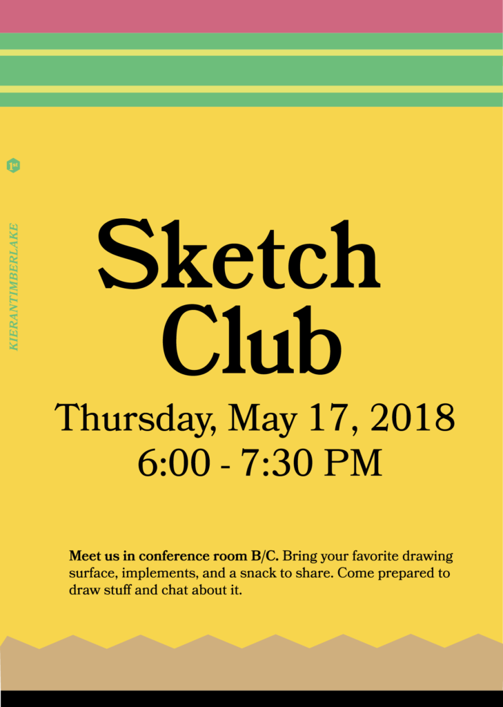 sketch club announcement and poster
